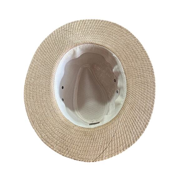St. John’s Bay Natural Straw Hat Sz L/XL Wide Brim Fedora